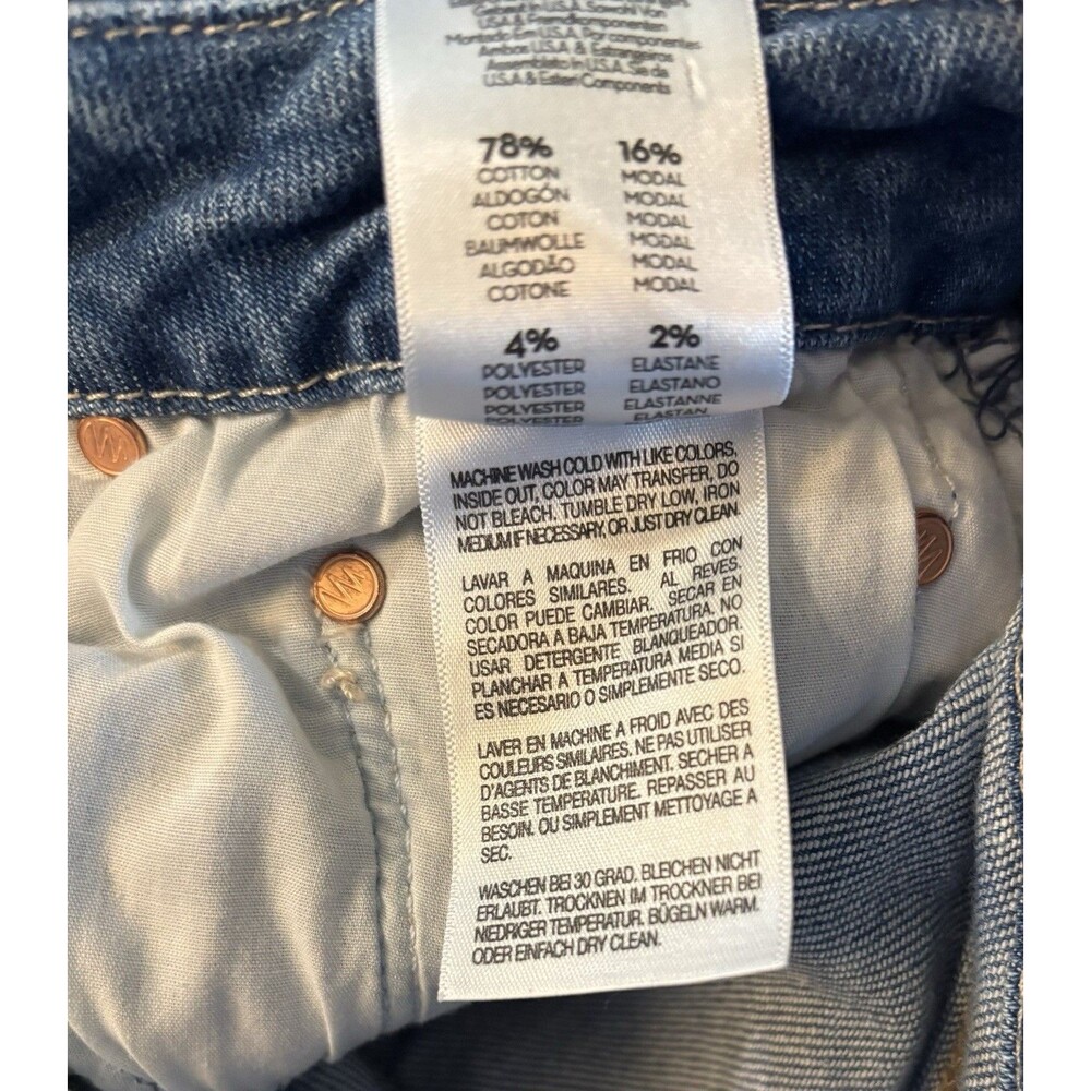 MOTHER The Lil Roller Fray Wide Leg Blue Stretch Jean NWOT Size 27 MSRP $258 - Picture 12 of 14